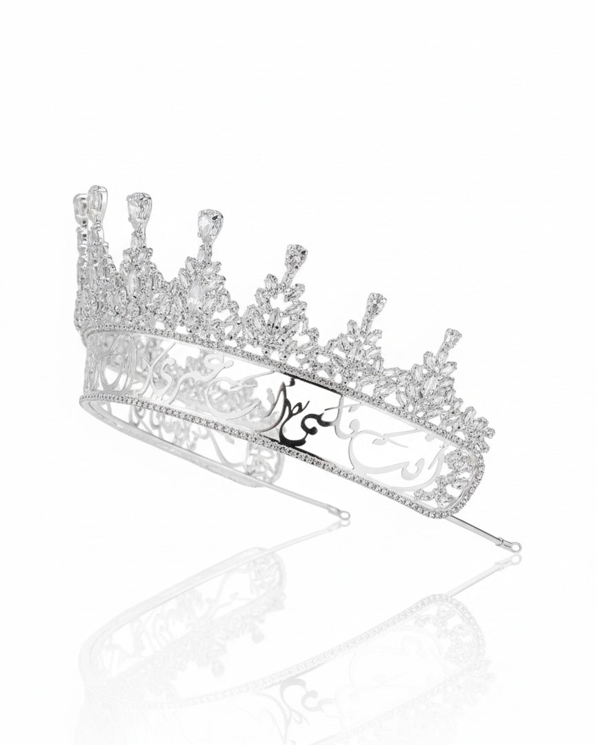 Crown adorned with zircon and crystal stones