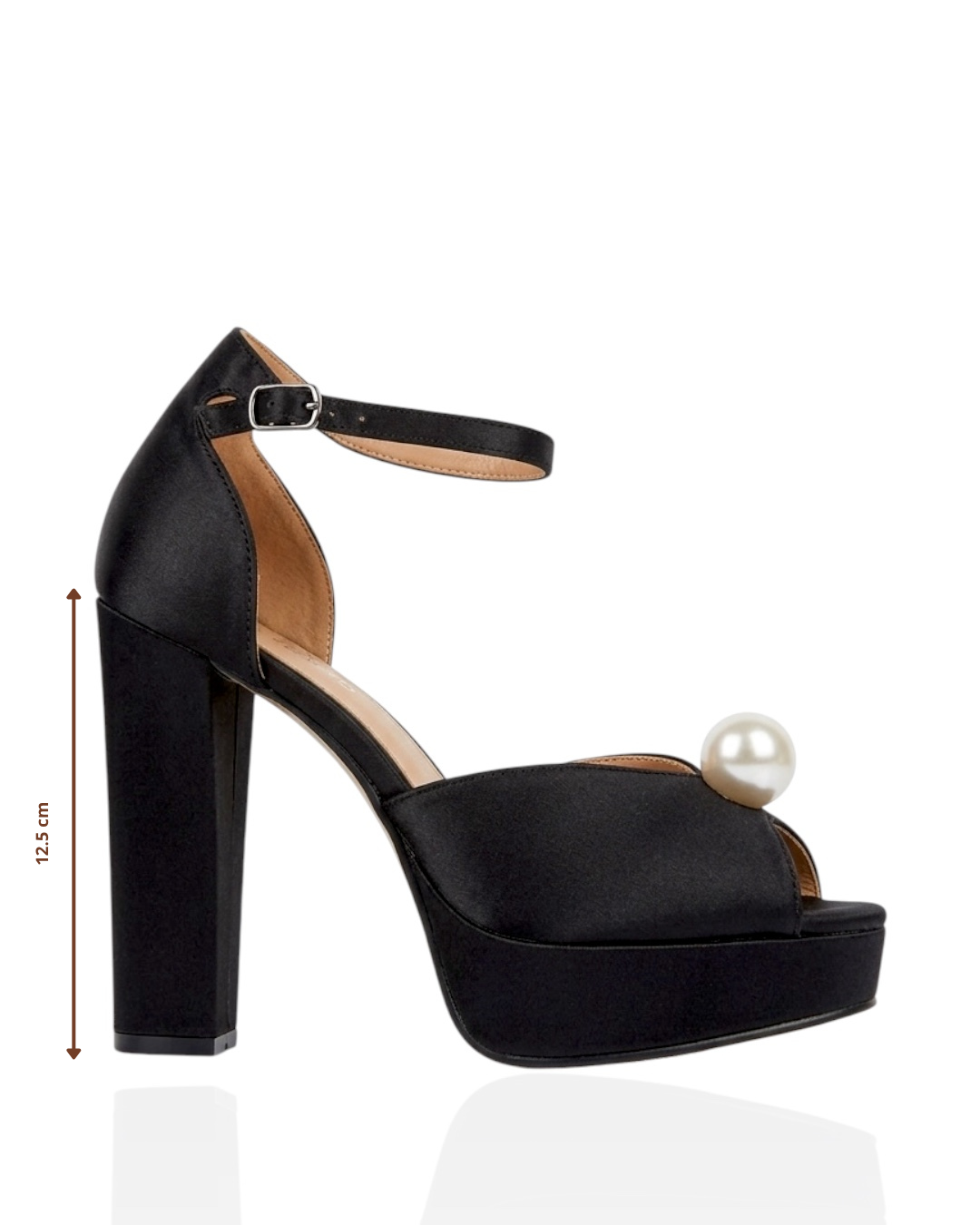 Pearl-embellished satin wedding sandals