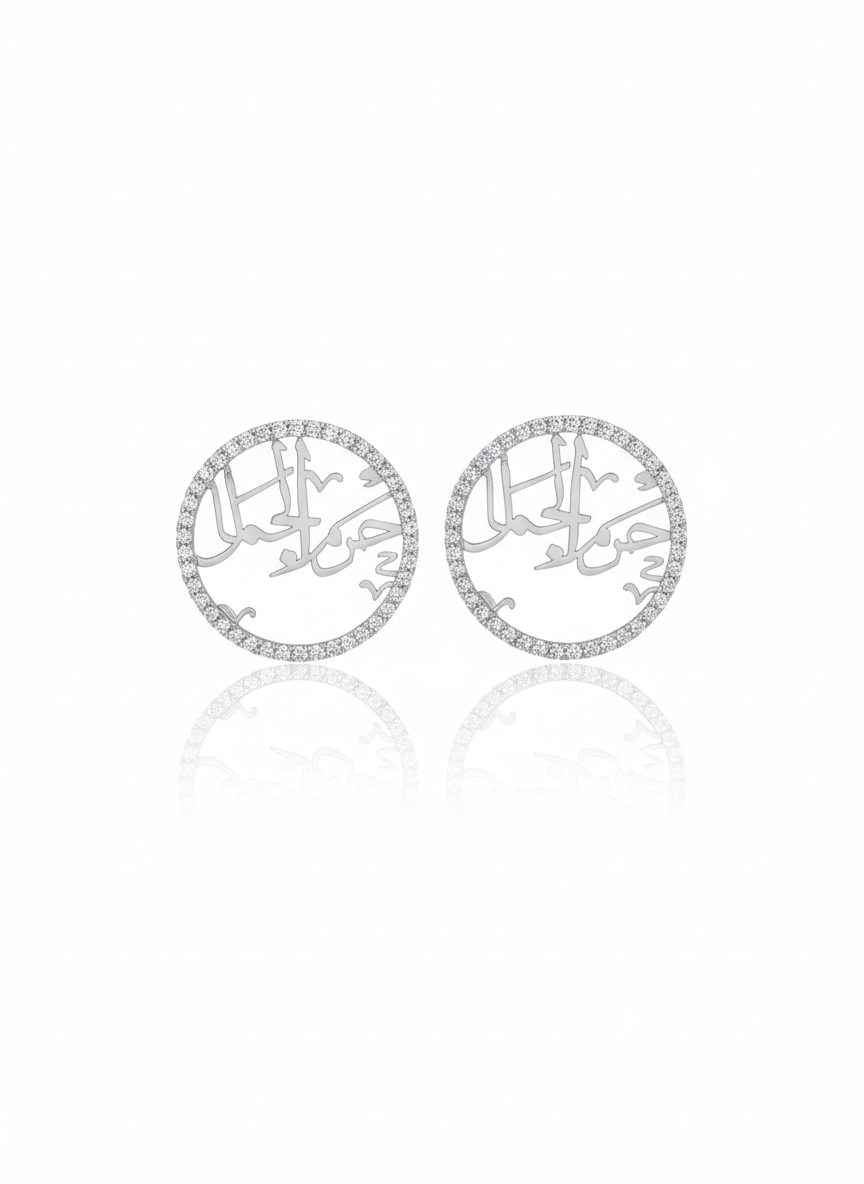 Earrings with zircon stones