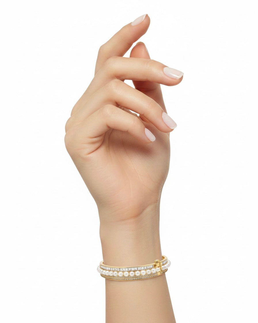 سوار من الزركون واللؤلؤ