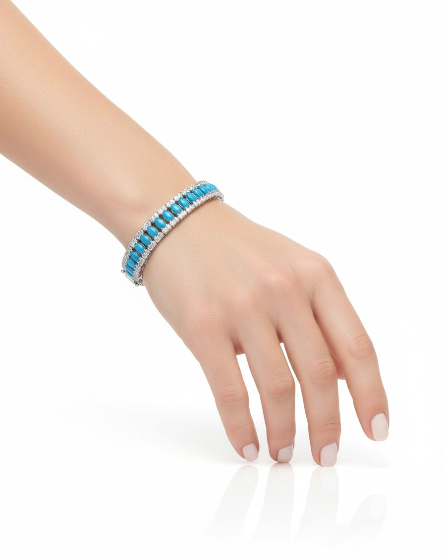 سوار من الفيروز والزركون