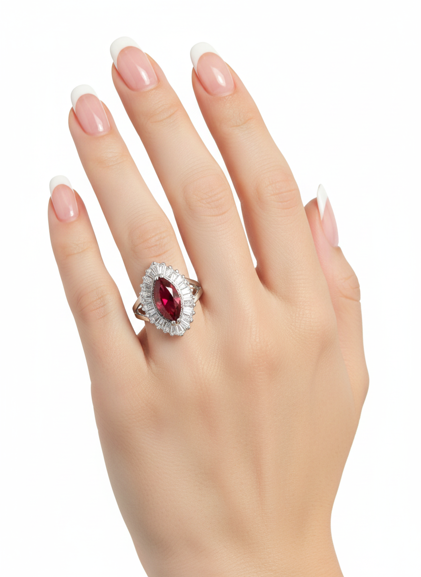 خاتم مرصع بأحجار الزركون