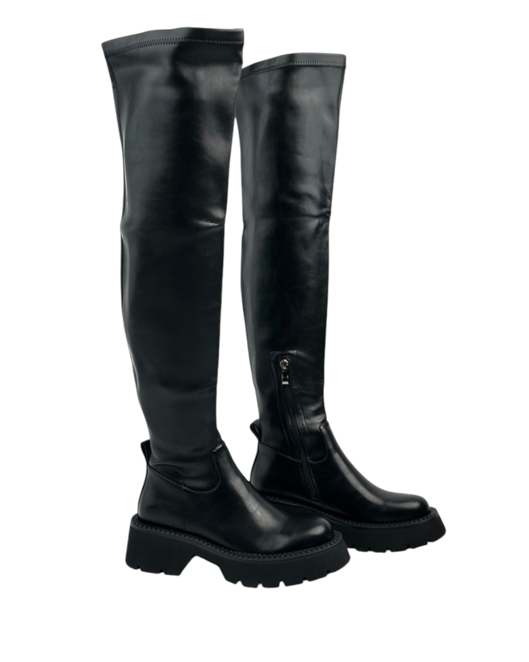 حذاء جلدي ذو ساق عالية