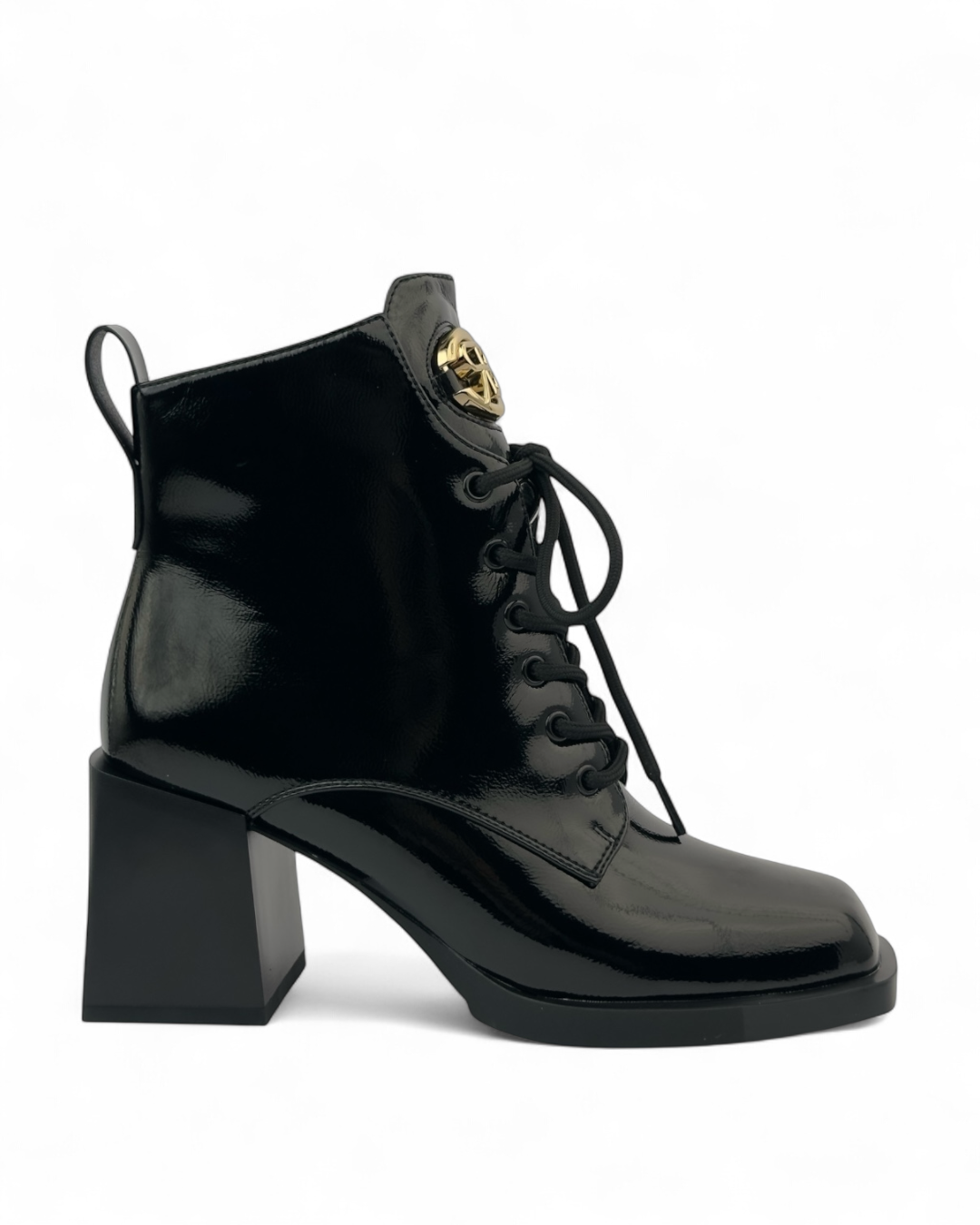 حذاء جلدي برباط ومقدمة مربعة