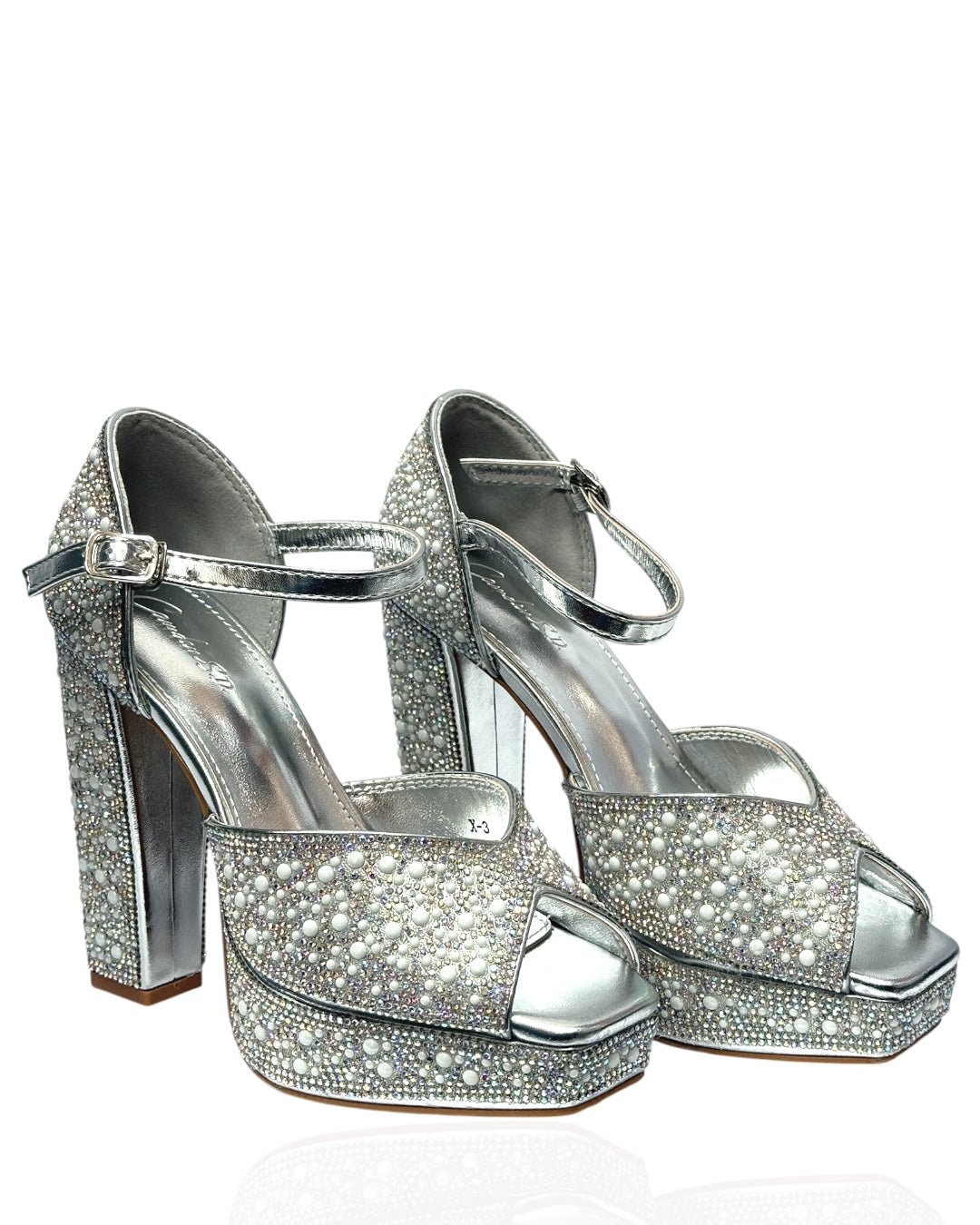 Bridal sandals embellished with sparkling stones