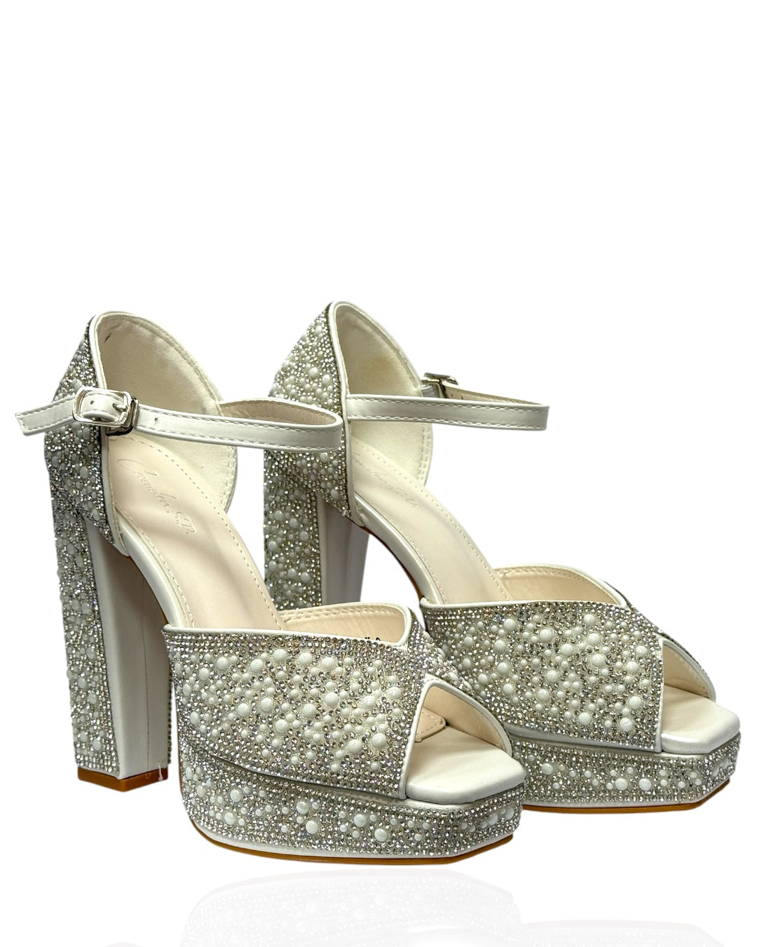 Bridal sandals embellished with sparkling stones