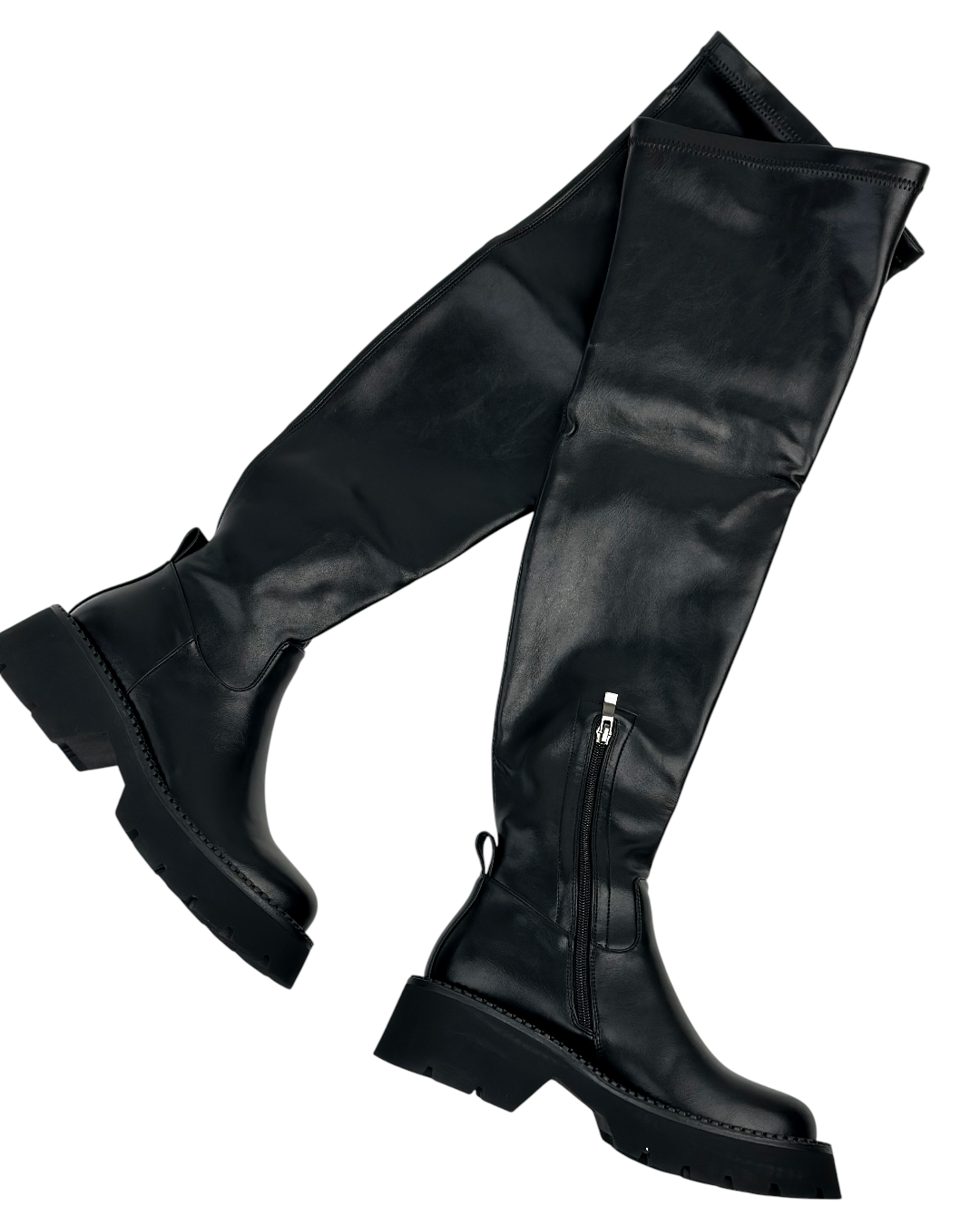 حذاء جلدي ذو ساق عالية