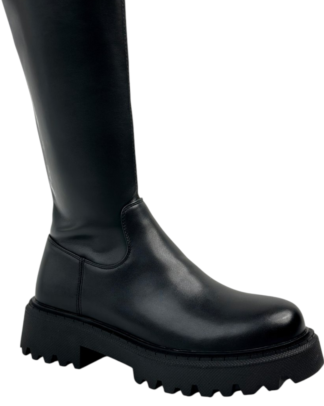 حذاء جلدي ذو ساق عالية