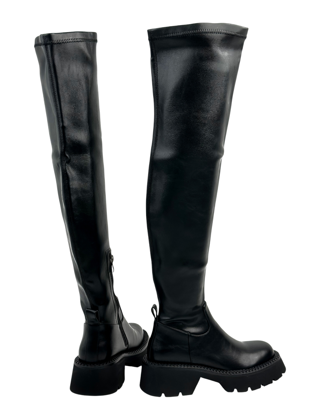 حذاء جلدي ذو ساق عالية