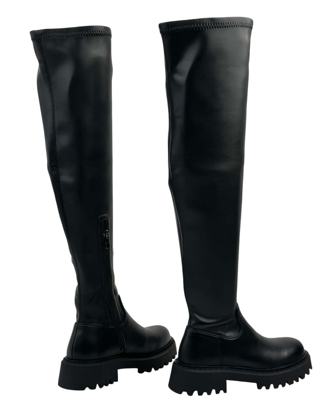 حذاء جلدي ذو ساق عالية