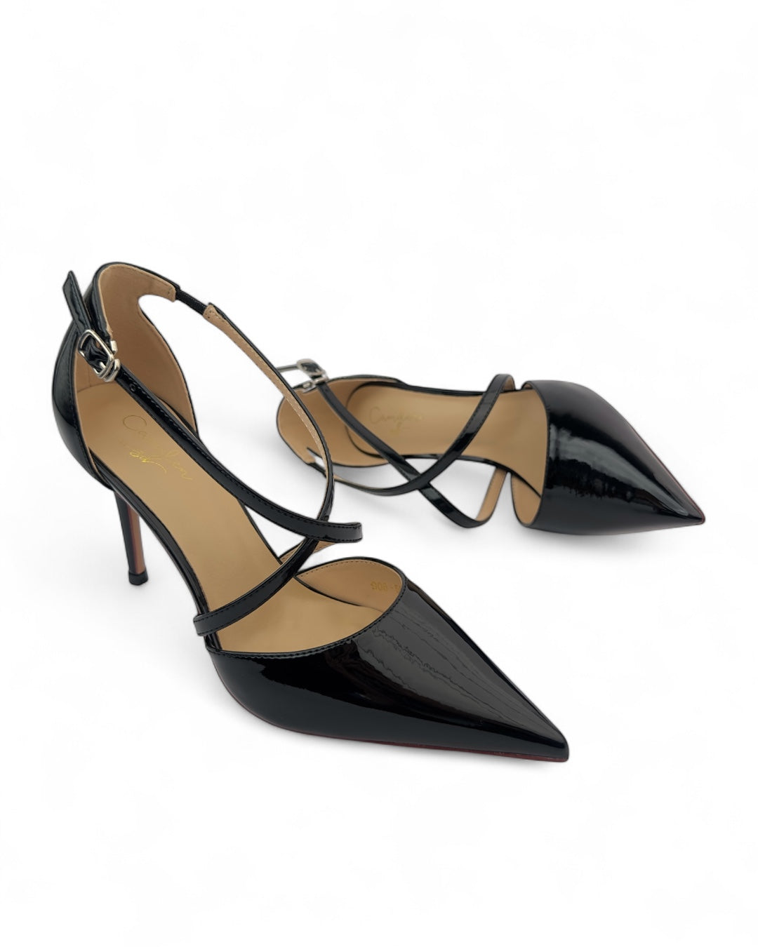 كعب أحمر بحزام كروس