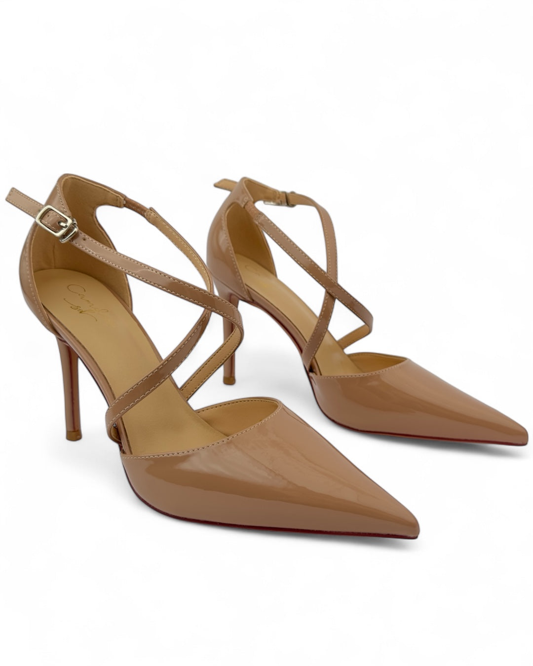 كعب أحمر بحزام كروس