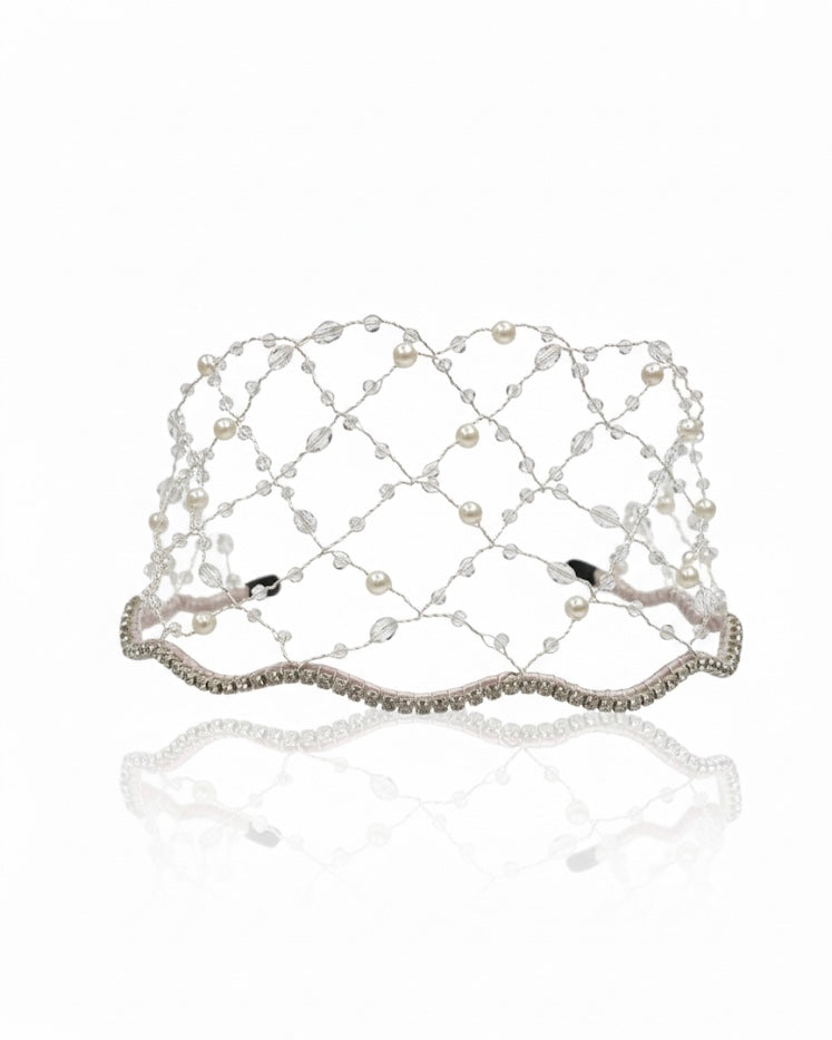 غطاء رأس مرصع بأحجار كريستالية شفافة