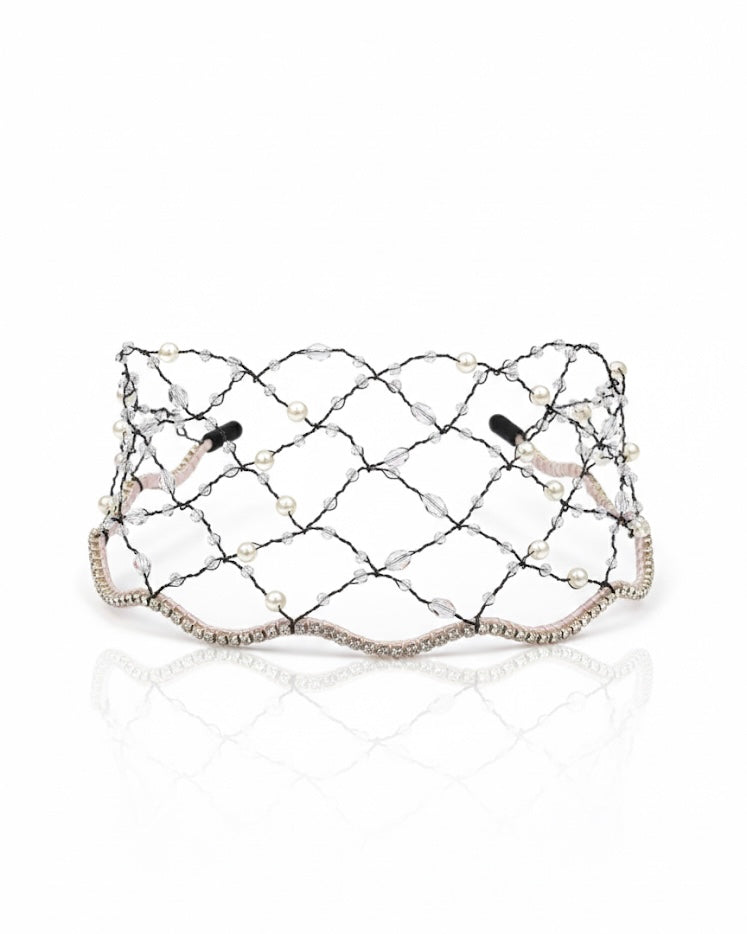 غطاء رأس مرصع بأحجار كريستالية شفافة