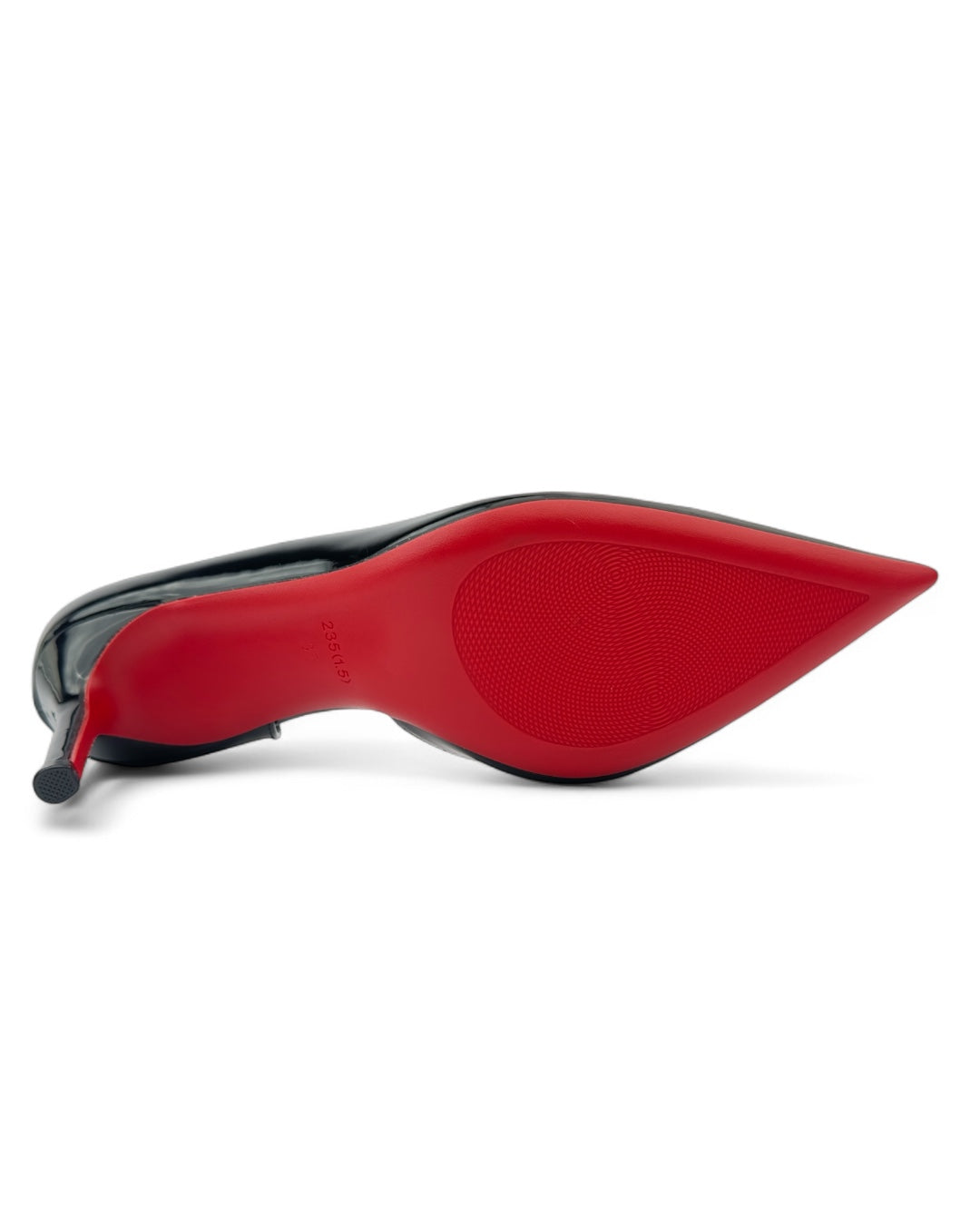 كعب عالي أحمر شفاه بنعل أحمر