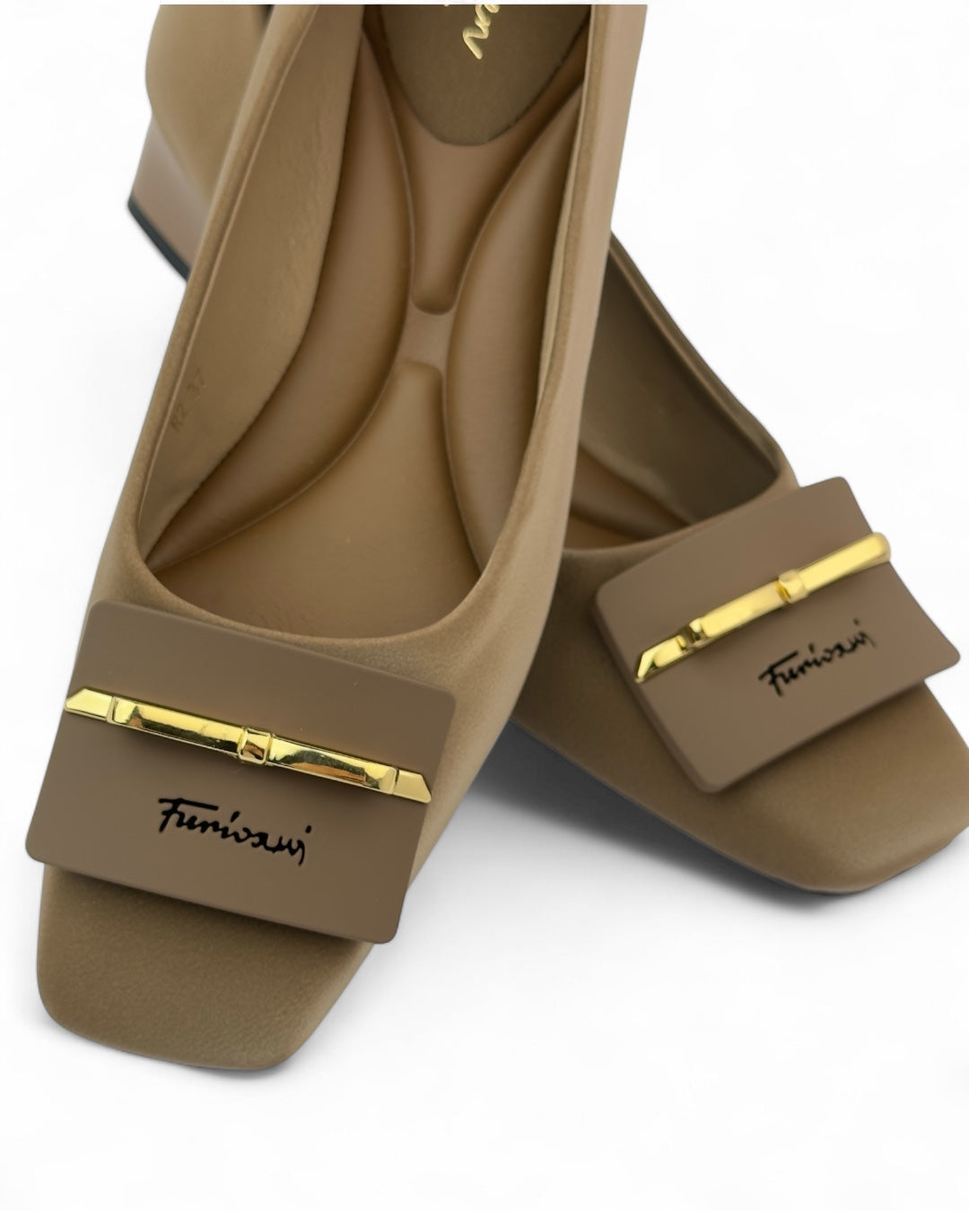 Loafers with gold buckle detail