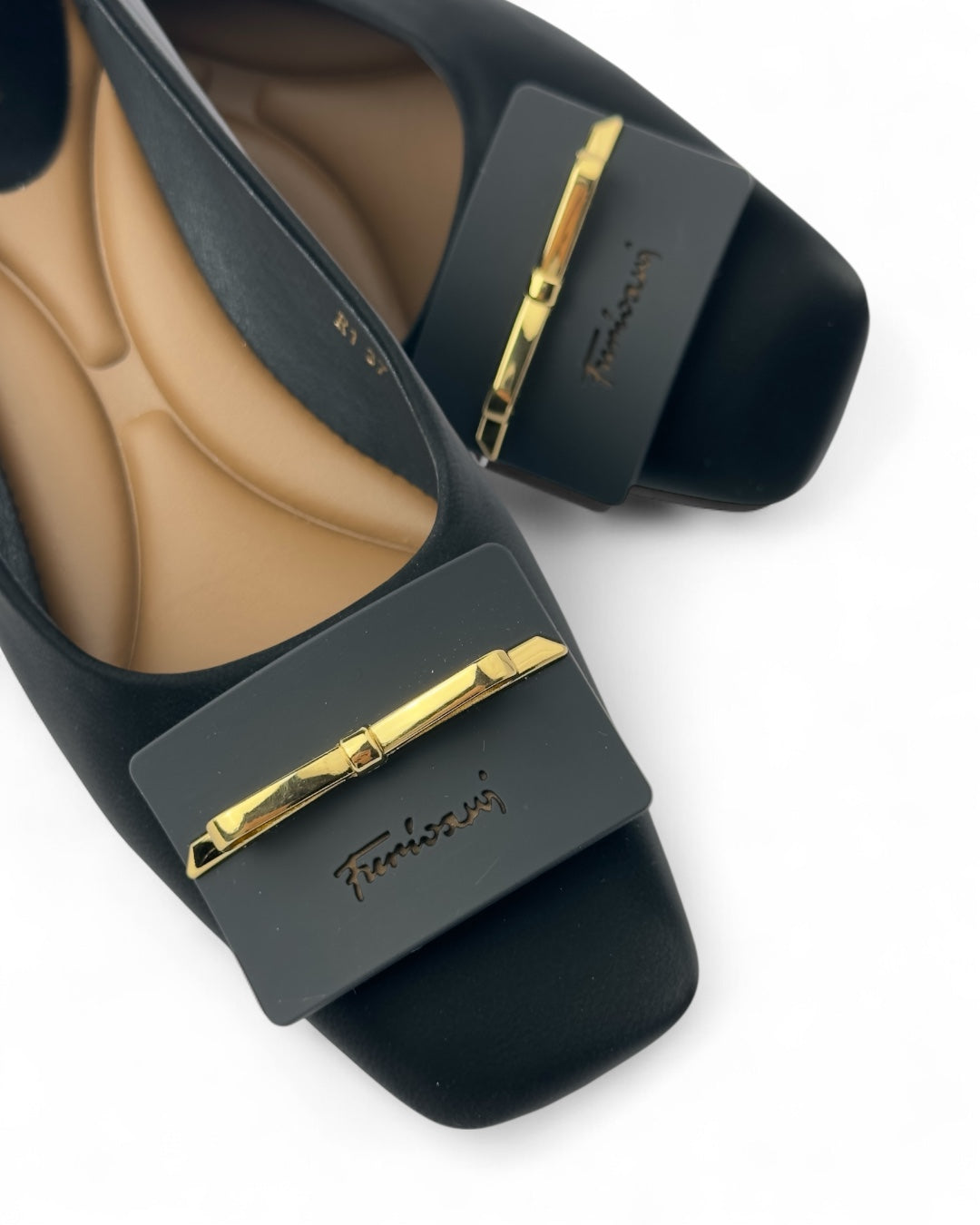 Loafers with gold buckle detail