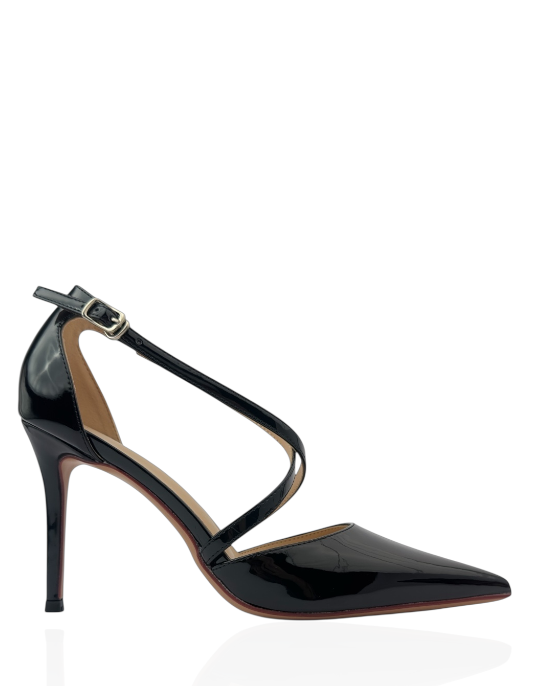 كعب أحمر بحزام كروس