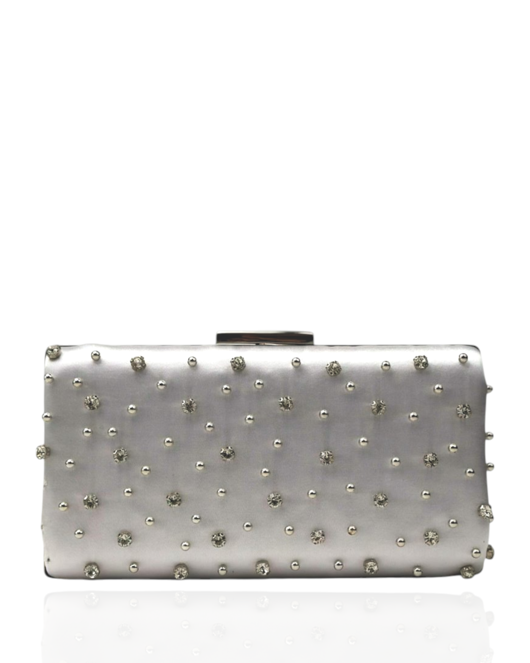 محفظة من الساتان مزينة بالكريستال