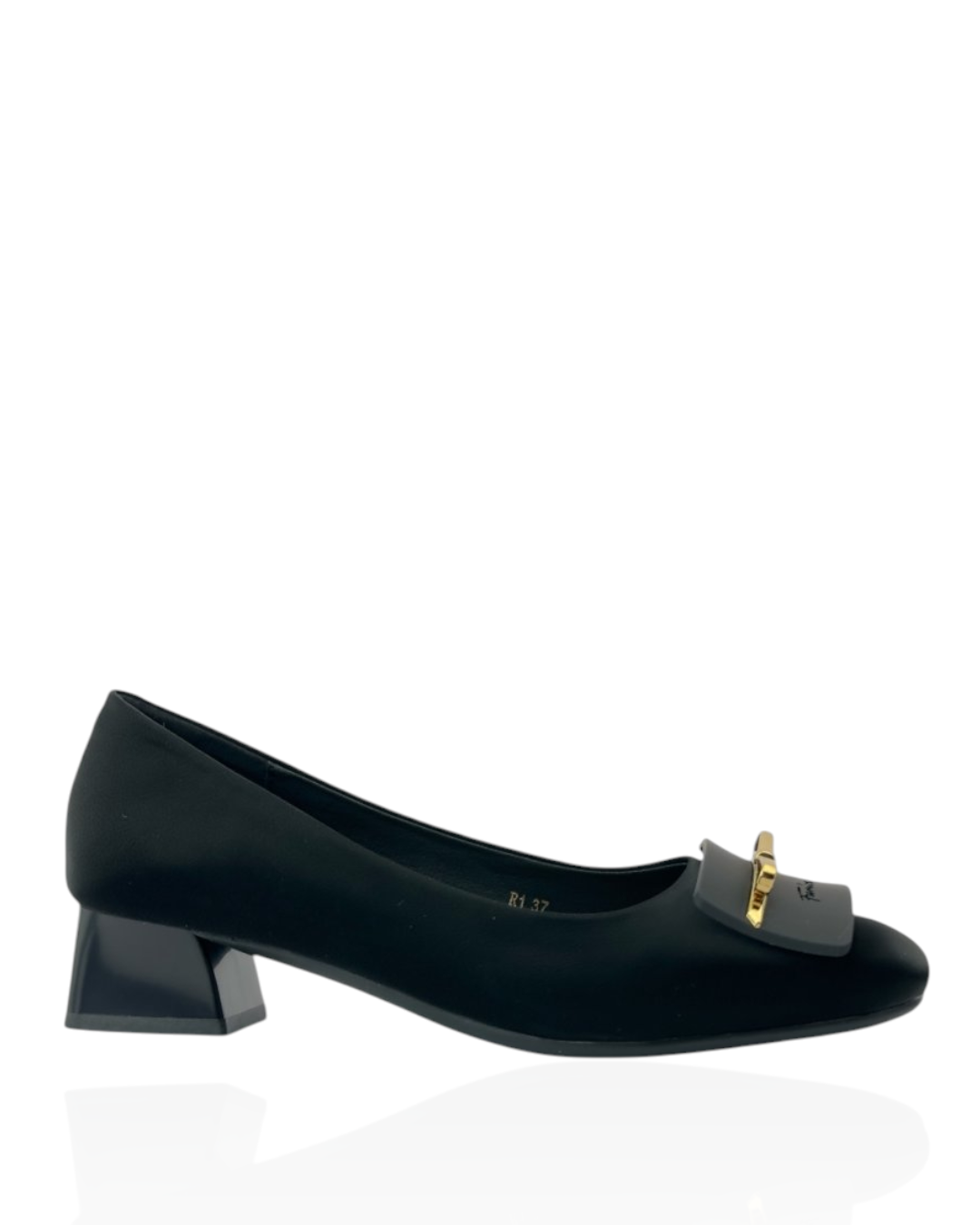 Loafers with gold buckle detail