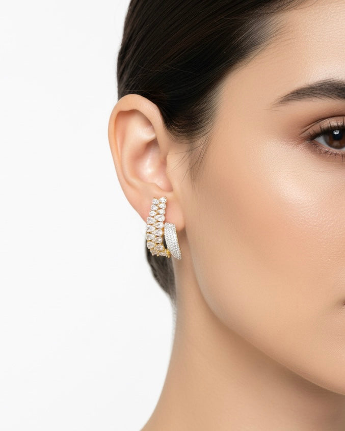 أقراط مرصعة بالزركون