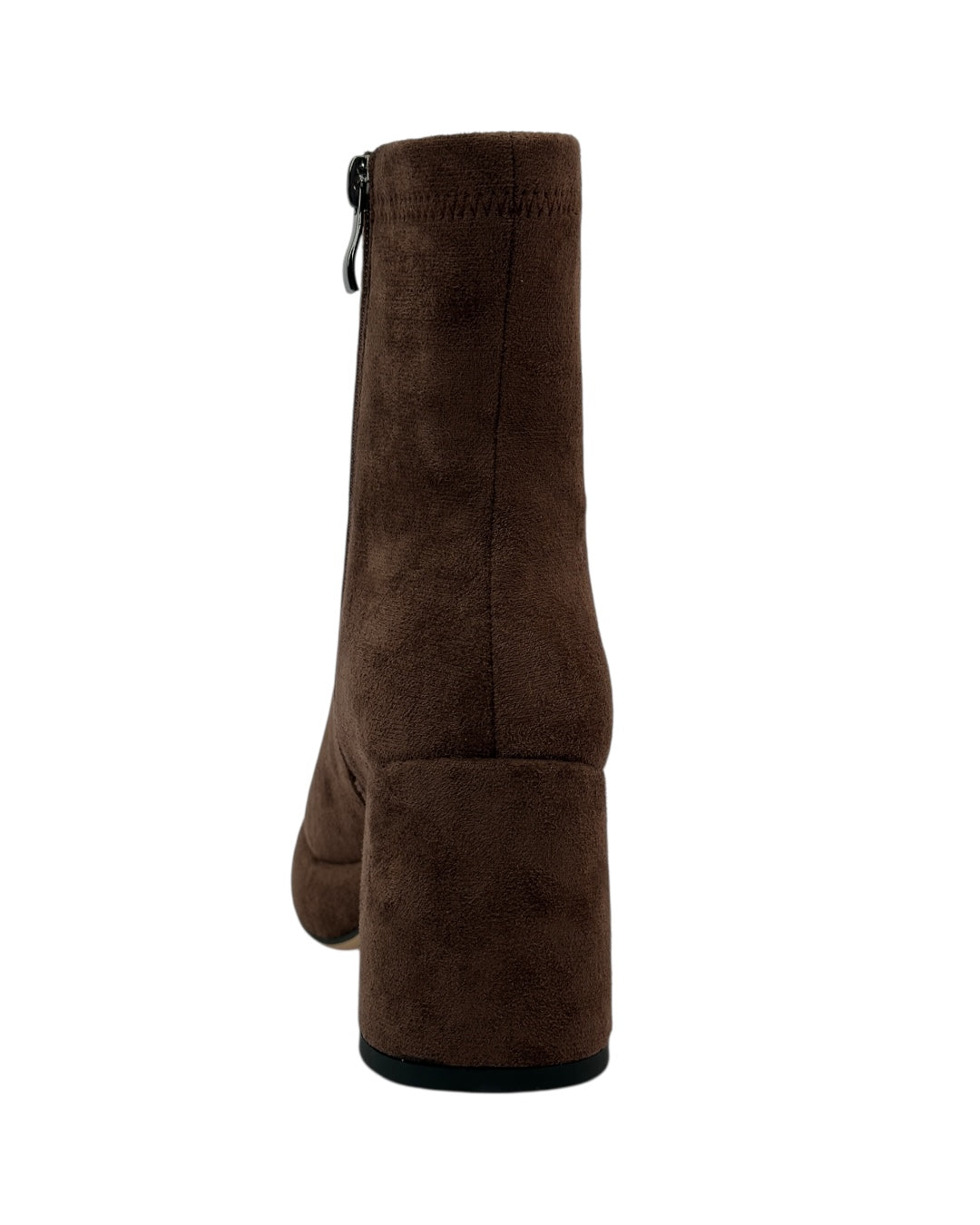 Suede boot with thick sole and block heel