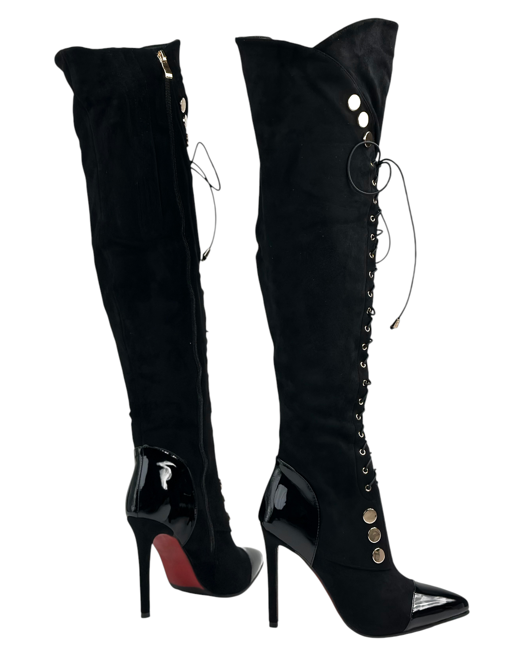 أحذية أنيقة بكعب عالٍ برباط