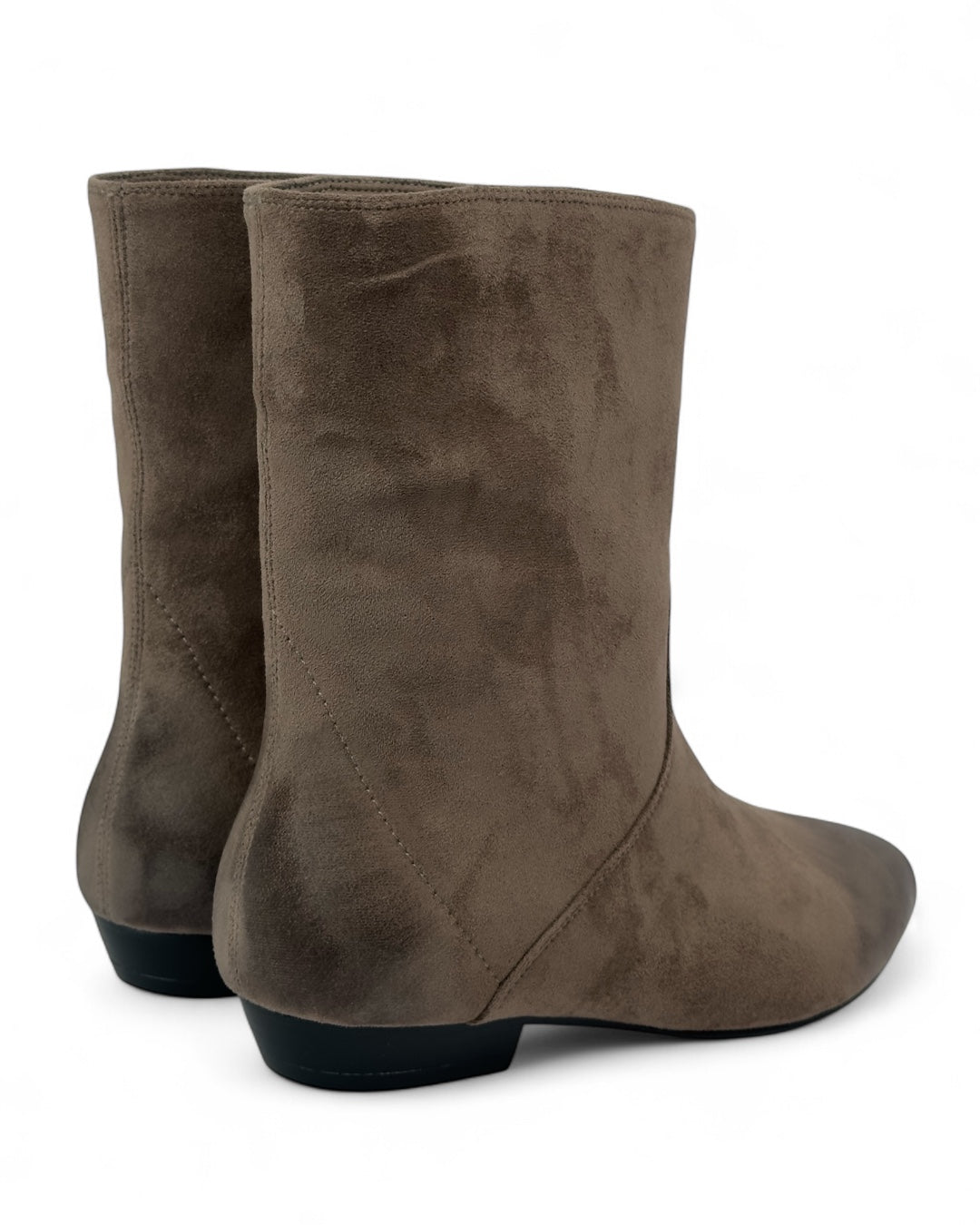 Suede pointed-toe flat boot