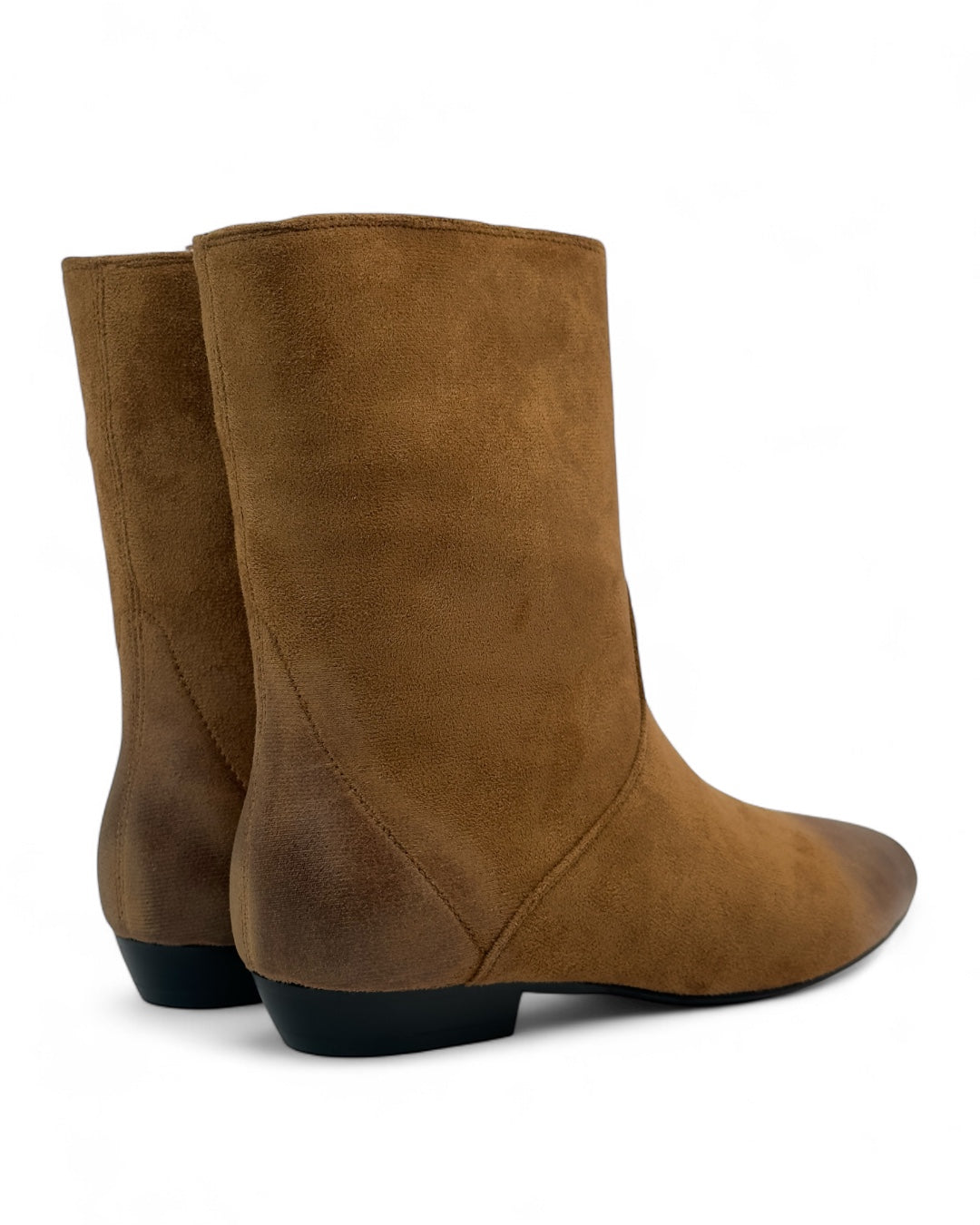 Suede pointed-toe flat boot