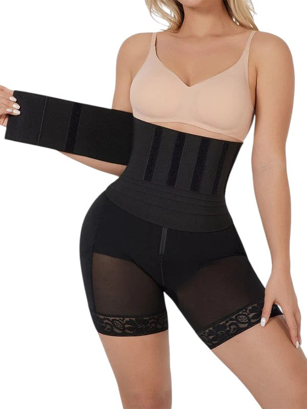 Corset shorts with elastic waistband