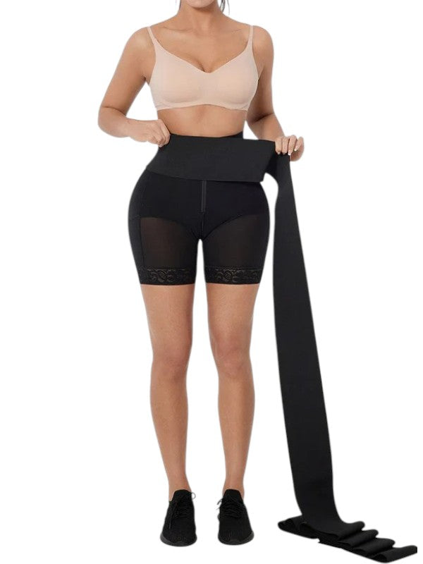 Corset shorts with elastic waistband
