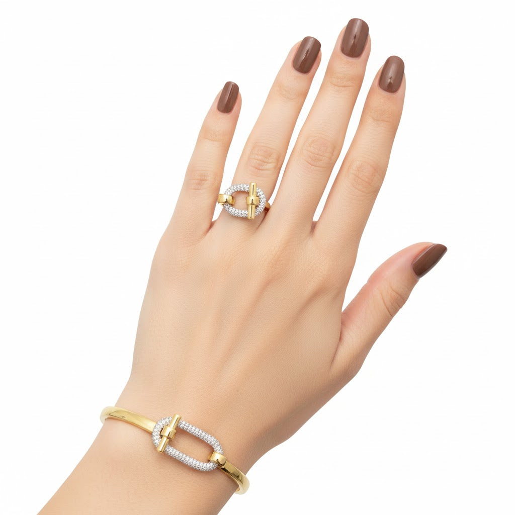 طقم من الذهب والفضة